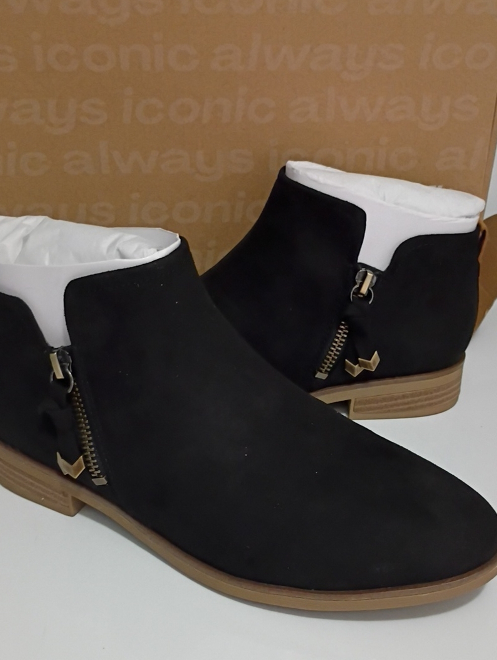 Dr. Scholl's Black Suede Ankle Boots with Side Zip